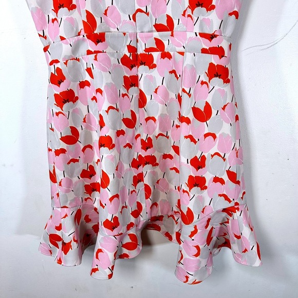 Black Halo Zalda Tulip Floral Ruffle Mini Dress Womens 8 Flounce Feminine - Picture 7 of 9